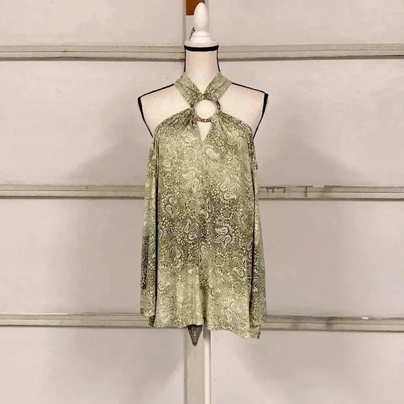Michael Kors green & white top shirt blouse size XXL - Picture 1 of 16